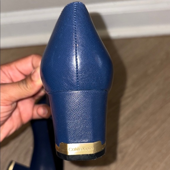 Calvin Klein Blue and Gold Heels with Sleek Design - Picture 4 of 5